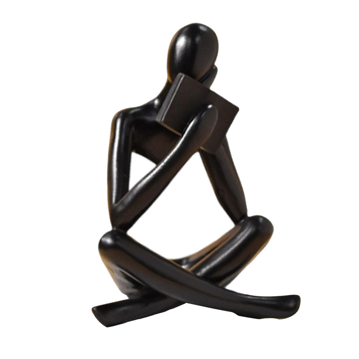 Maxbell Maxbell Figurine Human Figurine Figures Thinker Statue for Desktop Shelf Living Room 8cmx6cmx12cm Black