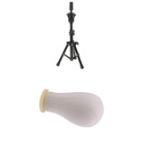 Maxbell 23'' Canvas Mannequin Head for Wigs Hat Making Display Holder Tripod Stand