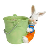 Maxbell Bunny Statue Flowerpot Vase Container Funny Animal Sculpture for Living Room Bunny Bucket