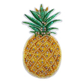 Pineapple Shaped Beaded Rhinestone Embroidered Patch Applique for Clothes Jeans Dress and More - 16.5 x 9cm / 6.49 x 3.54inch - Aladdin Shoppers