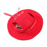 Maxbell 2xPet Dog Cat Kitten Princess Mesh Strap Hat Cap Sunbonnet Size M - Red