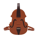 Maxbell Violin Shaped Crossbody Bag Shoulder Bag PU Leather Mini Pouch Messenger Bag Brown