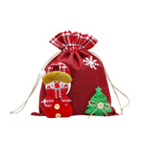 Christmas Drawstring Gift Bag Red for Family Gatherings Supplies Party Favor M  snowman