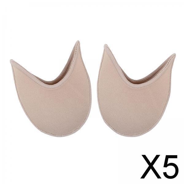Maxbell 5x2Pieces Ballet Toe Pouches Cushion Toe Caps Soft Toe Covers Toe Protectors Short