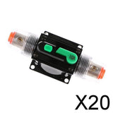 Maxbell 20xIn-Line Manual Reset Circuit Breaker Car Stereo Audio Fuse 12V/24V/32V 10A