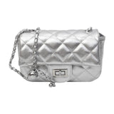 Maxbell Womens Shoulder Bag Satchel Trendy Chain Bag for Dating Valentine's Day Gift Silver