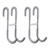 Maxbell 2Pcs over Door Shower Hook Decor Coat Rack for Entryway Bedroom Baseball Cap Silver