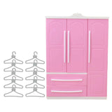 Maxbell Doll Openable Wardrobe Closet Dollhouse Accessories Lovely with Cloth Hanger Style B
