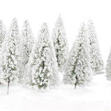 Maxbell 20pcs Model Cedar Trees White snow winter forest train railway Game Scene layout