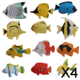 Maxbell 4xPlastic Artificial Goldfish Animals Toy Model 12pcs Colorful as described