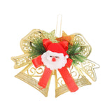 Bell Pendant Xmas Ornament Photo Prop Wall Christmas Tree Hanging Decoration Gold with Santa