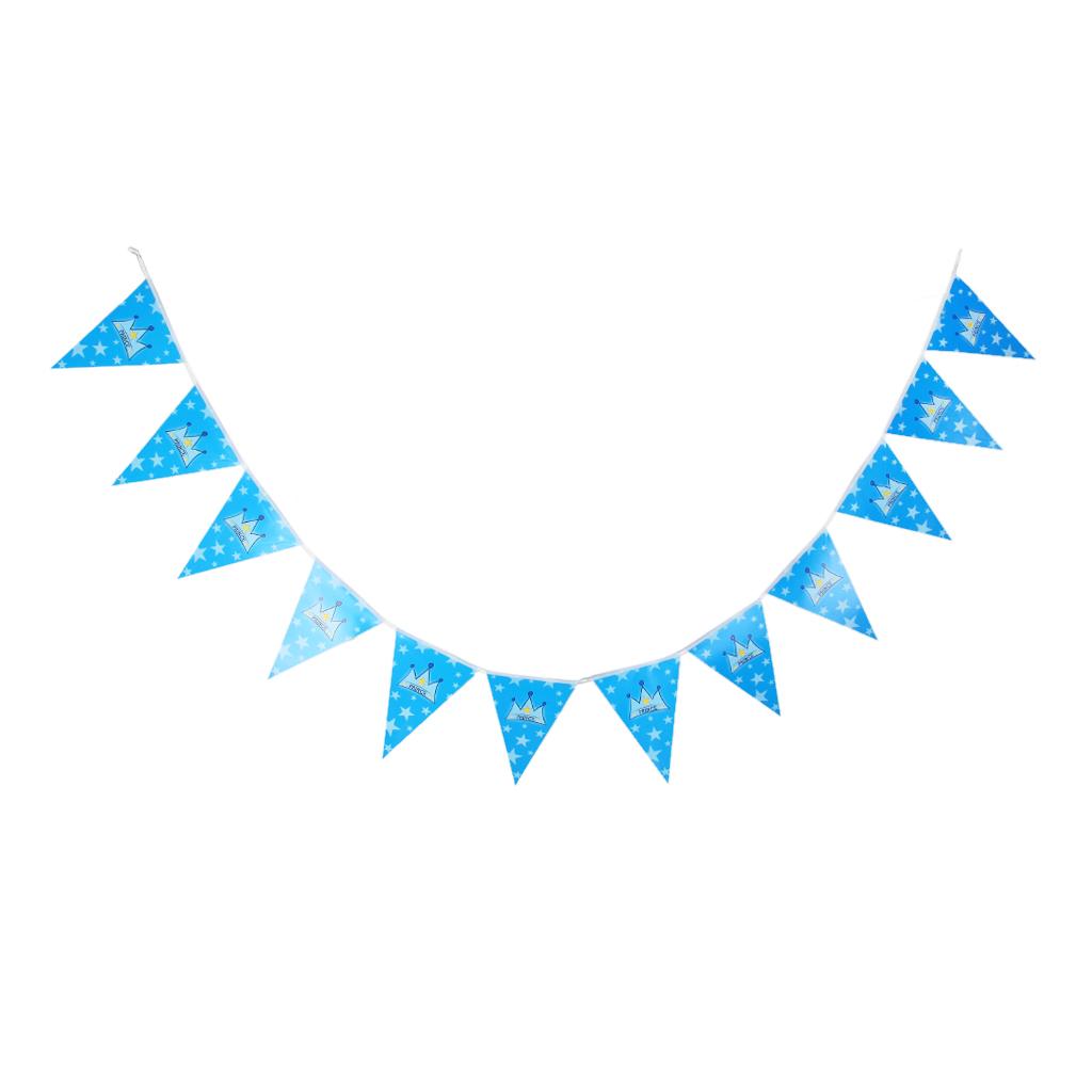 Maxbell PRINCE Crown Bunting Banner for Baby Shower Blue