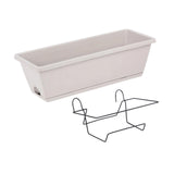 Maxbell Balcony Planter Outside Yard Decoration Hanging Flower Pot for Railing/fence Light Gray