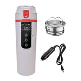 Maxbell 12V 24V Car Kettle Boiler Stainless Steel Heater Cup for Work Camping School white