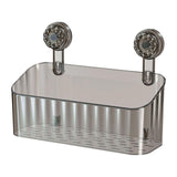 Maxbell Shower Basket Suction Cup Wall Mounted Modern for Bathroom Apartment Kitchen Gray