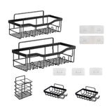 Maxbell Bathroom Storage Shelf Modern Wall Mounted Shower for Kitchen Washbasin Dorm 5 Piece