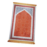 Maxbell Prayer Rug Decoration Soft Non Slip Elegant Prayer Mat for Praying Men Women Orange