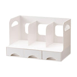 Maxbell Desktop Bookshelf Office Storage Rack Book Stand for Centerpiece Home Office Type A White