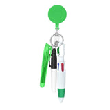 Maxbell Shuttle Pen Office Supplies Gift Compact Nurse Retractable Badge Holder green