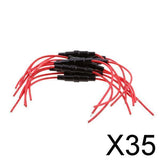Maxbell 35x10 Pieces Waterproof Inline Tube Fuse Holder Block Connector