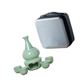 Maxbell Japanese Sake Set with Warmer Chinese Sake Set for Tea Party Home Restaurant green