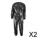 Maxbell 2xFitness Sauna Suit Exercise Gym Home Sweat Suit Hoodie Pants Black L