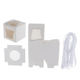 Maxbell 24 Pieces Kraft Paper Cake Cupcake Box Bakery Wedding Favor White and Brown