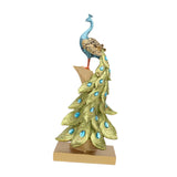 Maxbell Resin Figurine Decoration Crafts Peacock Statue for Indoor Hallway Bookshelf Height 40 cm