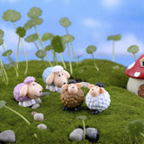 Maxbell 4pcs Miniature Sheep Dollhouse Bonsai Garden Landscape Decoration