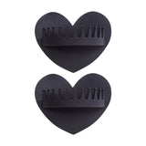 Maxbell 2 Pieces Shower Hair Catcher Collecting Tool Reusable Bathroom Bath Silicone Black