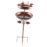 Maxbell Metal Bird Bath Double Layer Stand Freestanding Birdbath for Lawn Patio Yard Height 93cm
