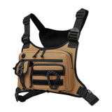 Maxbell Chest Rig Bag Adjustable Strap Modern Chest Pouch for Cycling Walking Picnic Khaki