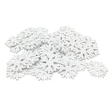 Maxbell 100x White Wooden Snowflake+1pcs Wooden Snowhouse for Christmas Decorations