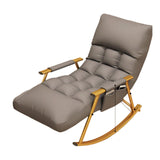 Maxbell Reclining Rocking Chair for Living Room, 5-Level Adjustable, Tech Fabric, 150kg Gold Leg Grey
