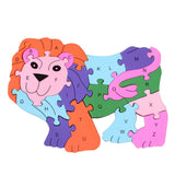 Maxbell Maxbell 26 Pieces Wooden Alphabet Puzzle Number Animal Jigsaw Kid Preschool Educational Building Blocks Toy Lion