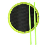Maxbell 12inch Practice Drum Pad Portable Drumsticks Included for Gifts Home Student Shiny Green