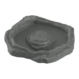 Maxbell Reptile Feeder Bowl Terrarium Accessories Food Dish for Gecko Snake Tortoise Gray