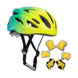 Maxbell Kids Bike Helmet Set with Elbow Pads Knee Pads for Roller Skating Skateboard Green