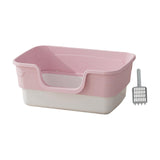 Maxbell Cat Litter Box Anti Splashing Cat Bedpan Sturdy Pet Supplies Cats Litter Pan M Pink