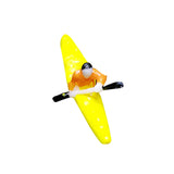 Maxbell Kayak Figurine Creative Ornament Kayak Statue for Outside Pond Swimming Pool Yellow