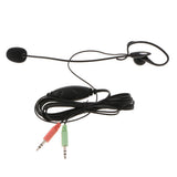 Maxbell Dual 3.5mm Plug Monaural Earhook Hanging Headset, Hands-Free Call Center Headphone with Noise Canceling Mic - Aladdin Shoppers