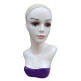 Maxbell Female Mannequin Head Manikin Bust Stand for Wig Hat Jewelry Display Purple