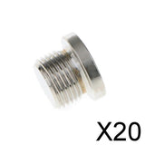 Maxbell 20xElectroplated Nickel Hex Bolt Bung Plug for O2 Oxygen Sensor M18x1.5 Thread