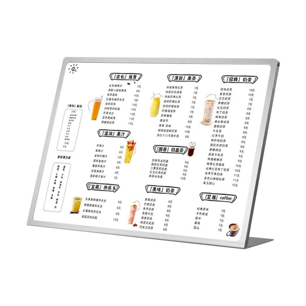 Maxbell Menu Display Stand Flyer Display Table Sign Stand for Hotel Restaurant Store 431x172x308mm A3 1 grid