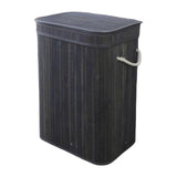 Maxbell Bamboo Laundry Basket Portable Dirty Clothes Hamper for Nursery Bedroom Dorm Dark Gray
