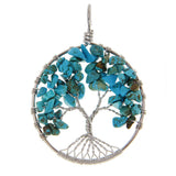 Maxbell Handmade Tree of Life Pendant Gemstone Chips Copper Wire Wrapped Jewelry - Aladdin Shoppers