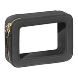 Maxbell Clear Makeup Bag Toiletry Pouch Cosmetic Case Small Toiletry Bag Sister Wife Black