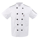 Maxbell 2x Unisex Red+White Short Sleeve   Restaurant Hotel Cook Coat M