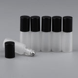 Maxbell Maxbell 6Pcs Empty Perfume Essential Oil Roll on Bottles 5ml Mat Glass Roller Bottle Black