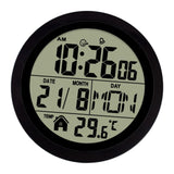 Maxbell Digital Alarm Clock Round Bedside Table Timepiece for Kitchen Bedroom Hotels Black